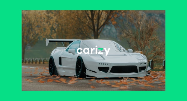 voiture de sport avec le logo Carizy
