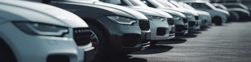 voitures alignées sur un parking