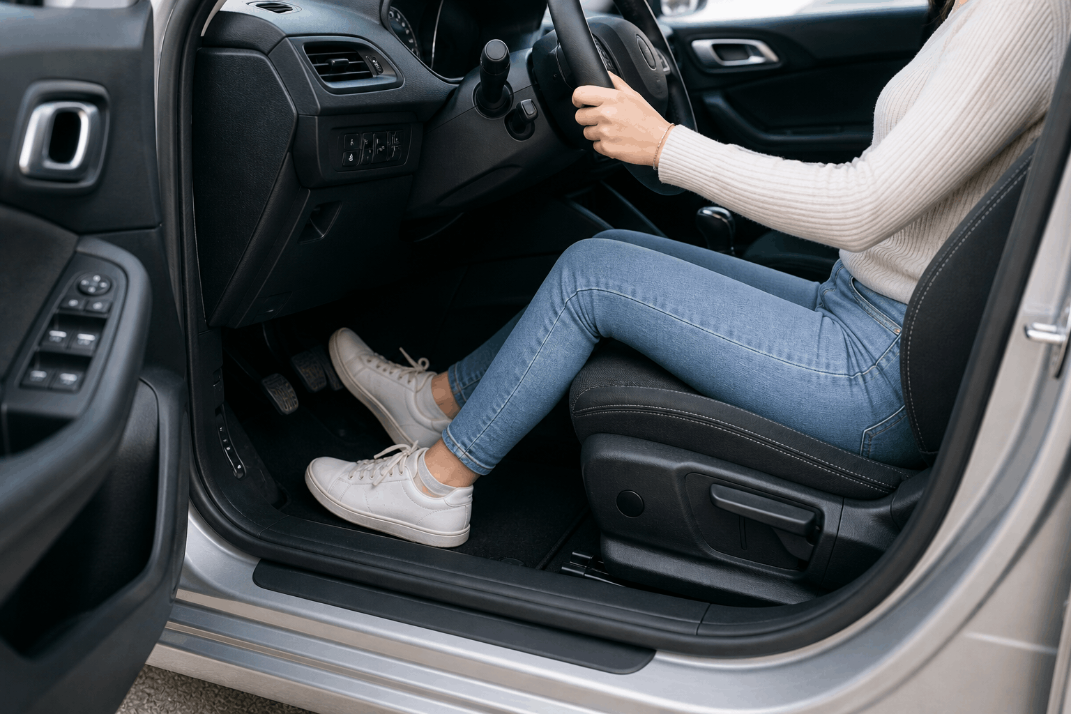 jeune femme dans une voiture 